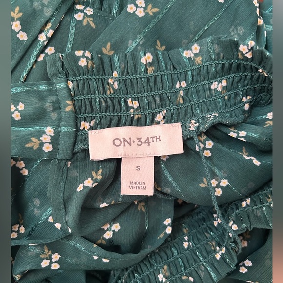 ON 34th Green Floral Dress size s - Picture 4 of 6